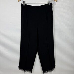 Caribou New York Pull-on Beaded Hem Black Cropped Pants Large Vintage NWT